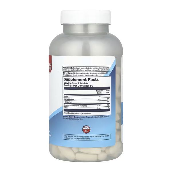 Магний Бисглицинат, Chelated Magnesium Bisglycinate - 180 tabs 2023-10-7013 фото