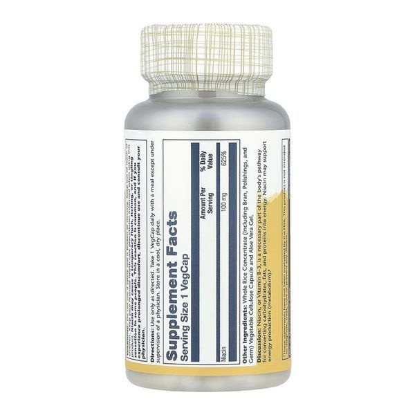 Ниацин (витамин B3), Niacin 100mg - 100 vcaps 2023-10-6742 фото