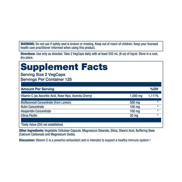 Буферизированный витамин С, Super Bio Vitamin C 1000mg - 250 vcaps 2023-10-2392 фото