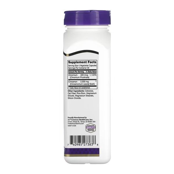 Корица с Хромом, Cinnamon Plus Chromium - 120 vcaps 2023-10-7088 фото