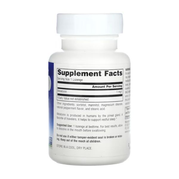 Мелатонін, Sleep Science&reg; Melatonin 1mg Peppermint - 100 lozenges 2023-10-4336 фото