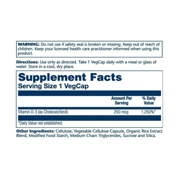 Витамин Д3 10.000 IU, Super Strength Vitamin D-3 250mcg - 60 vcaps 2022-10-1800 фото