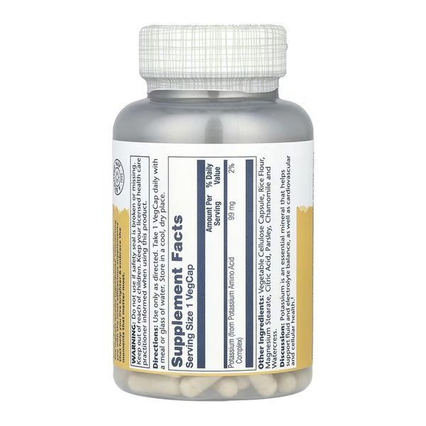 Калій, Potassium 99mg - 200 vcaps 2024-11-0249 фото