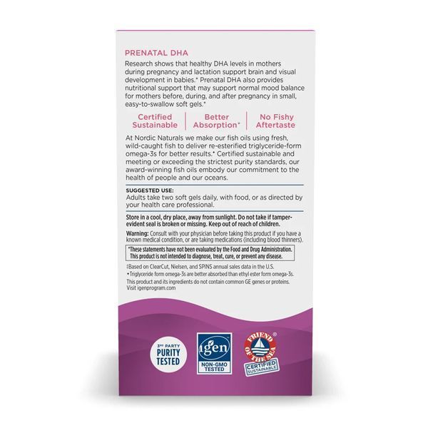 Омега-3 для вагітних, Prenatal DHA - 90 softgels Unflavored 2023-10-5949 фото
