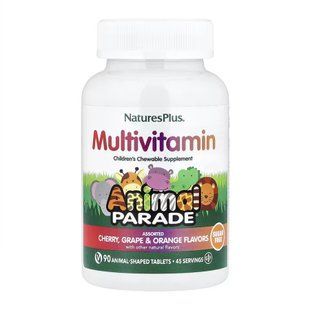 Дитячі мультивітаміни, Animal Parade&reg;, Multivitamin, Children's Chewable Supplement - 90 tabs Cherry, Grape & Orange 2024-11-0704 фото