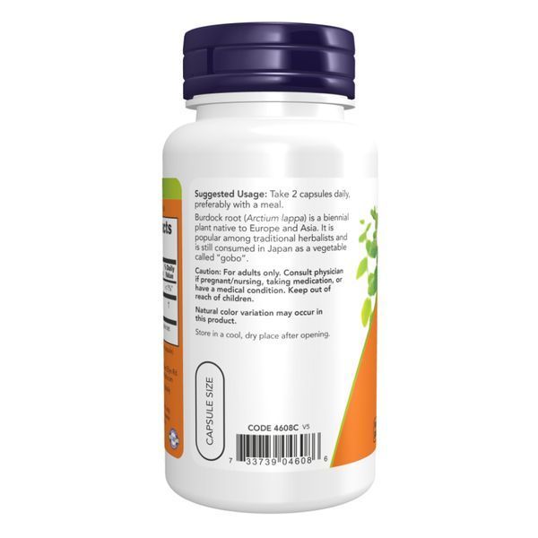 Корінь лопуха, Burdock Root 430mg - 100 vcaps 2022-10-2635 фото