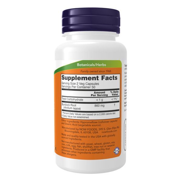 Корінь лопуха, Burdock Root 430mg - 100 vcaps 2022-10-2635 фото