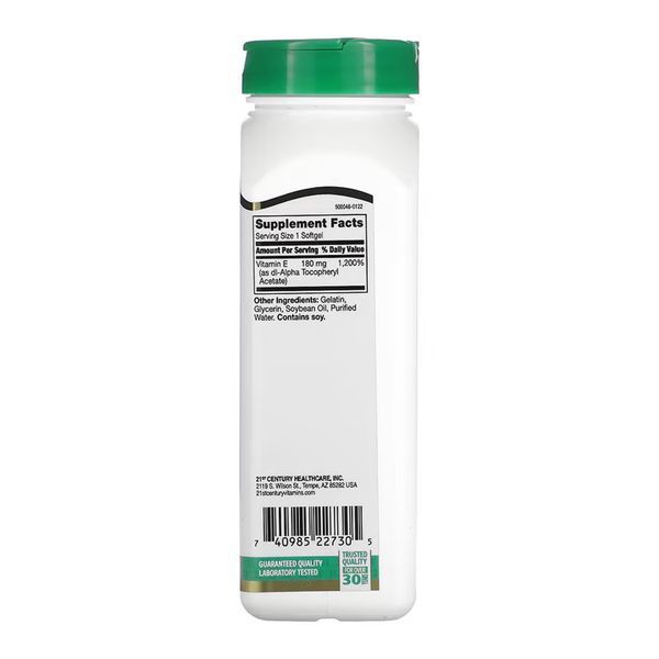 Вітамін Е, E 180 mg (400IU) - 250 softgels 2023-10-7091 фото