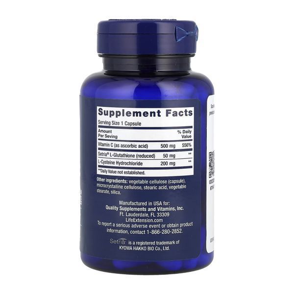 Глутатіон, Цистеїн і вітамін С, Glutathione Cysteine & C - 100 caps 2023-10-3876 фото