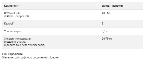 Вітамін Е, Vitamin E 268 mg (400 IU) Mixed - 100 softgels 2022-10-1553 фото