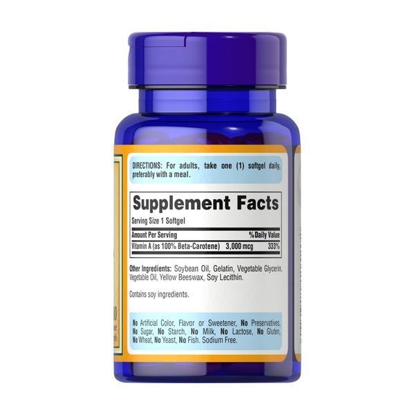 Бета-каротин, Beta-Carotene 10000 IU - 100 softgels 2023-10-2470 фото