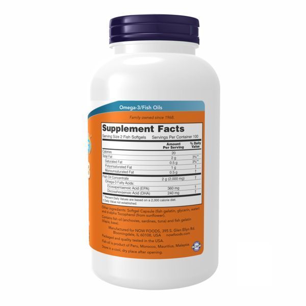Омега 3, Omega-3 1000mg 180/120 Fish Gelatin - 200 sgels 2022-10-0051 фото