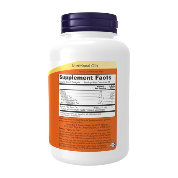 Лляна олія, Flax Oil 1000mg - 100 softgels 2023-10-4543 фото