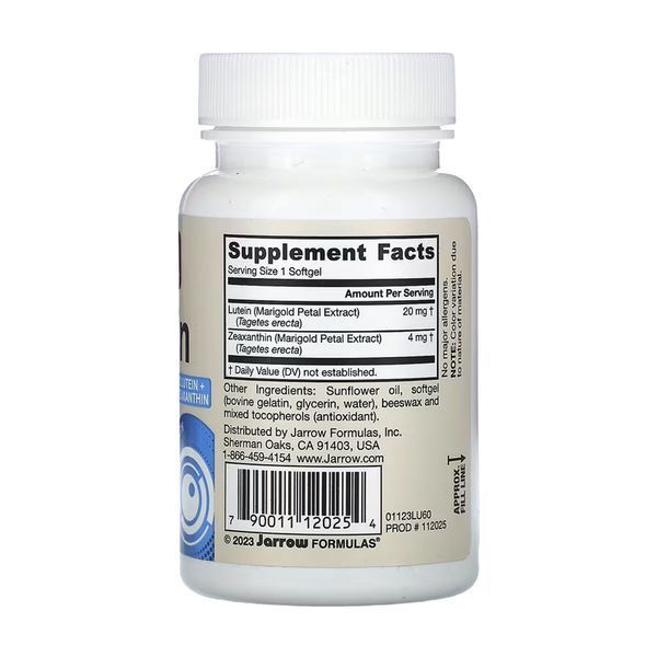 Лютеїн, Lutein 20mg - 60 softgels 2023-10-5568 фото