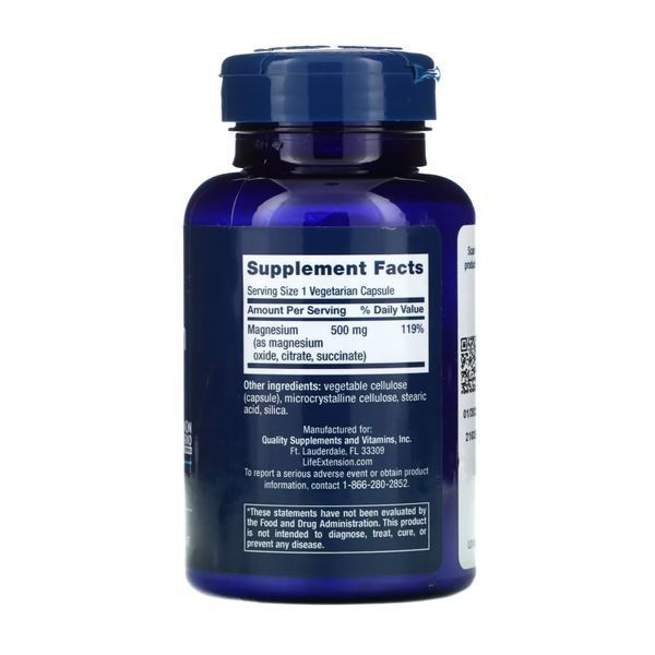 Магний, Magnesium Caps 500 mg - 100 vcaps 2022-10-1887 фото