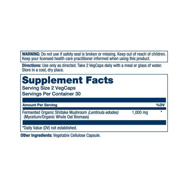 Шиитаке, Fermented Shiitake Mushroom 1000mg - 60 vcaps 2023-10-2146 фото