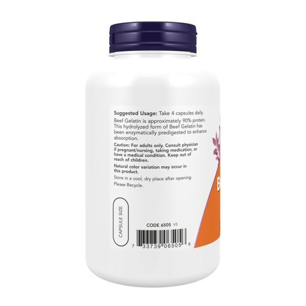Говяжий желатин, Beef Gelatin 550 mg - 200 caps 2023-10-2513 фото