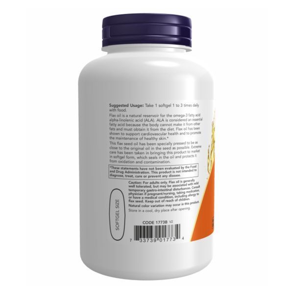 Лляна олія, Flax Oil Org 1000mg - 120 vgels 2022-10-2381 фото