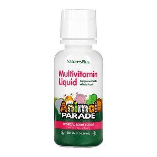 Детские поливитамины, Animal Parade Multivitamin Liquid - 236.56 ml Tropical Berry 2023-10-6473 фото