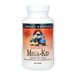 Жувальні мультивітаміни для дітей від 2 до 10 років, Mega-Kid&trade; - 60 Wafer Berry 2023-10-2693 фото