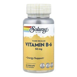 Витамин B-6, Vitamin B-6 Timed-Release 50mg - 60 vcaps 2024-11-0253 фото