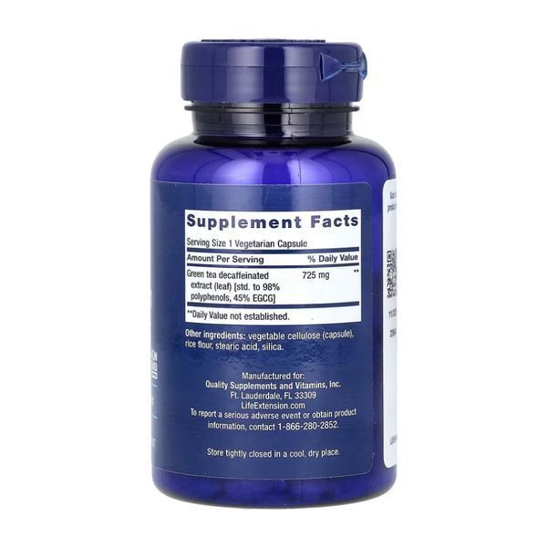 Екстракт зеленого чаю (без кофеїну), Decaffeinated Mega Green Tea Extract - 100 vcaps 2023-10-5200 фото