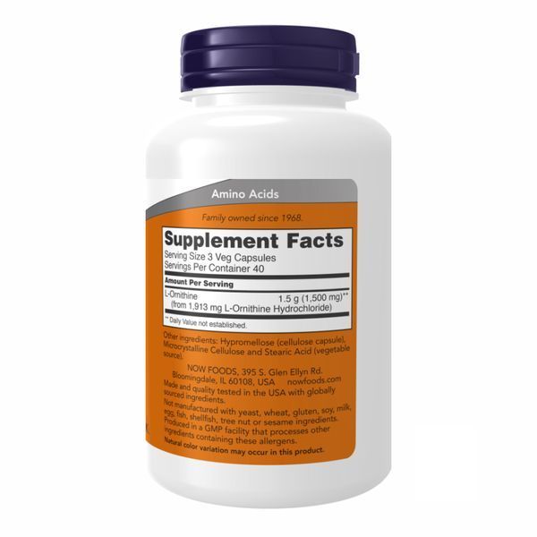 Л-Орнітин, ORNITHINE 500mg - 120 vcaps 2022-09-1171 фото