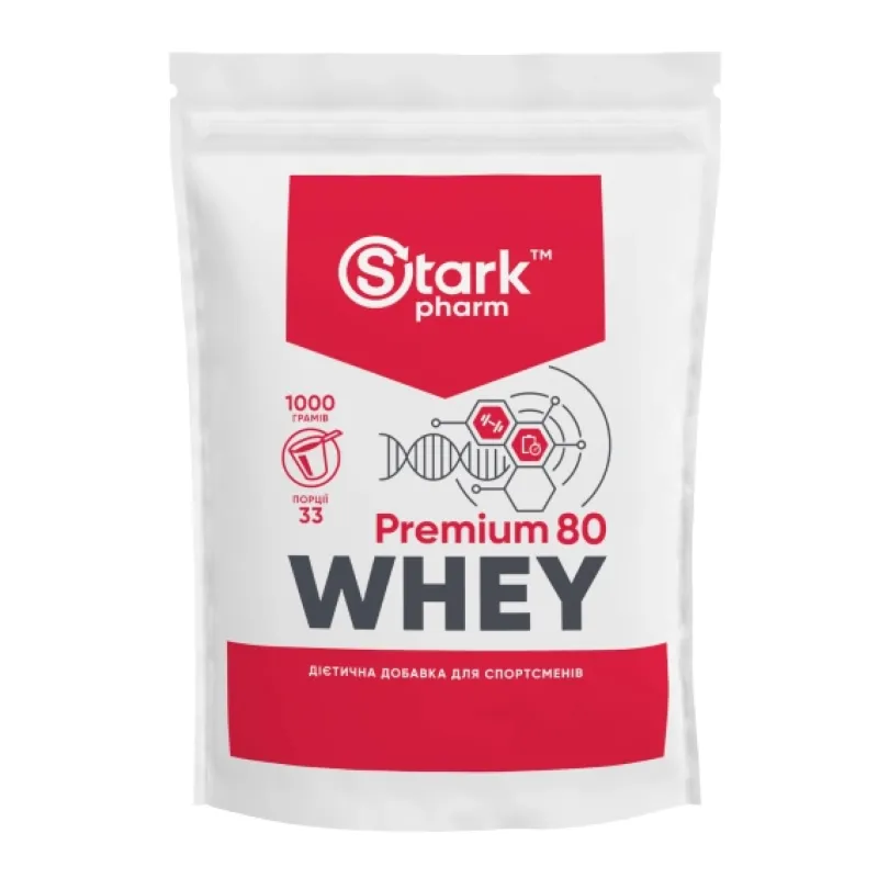 Сироватковий протеїн, Whey 80 - 1000g Strawberry