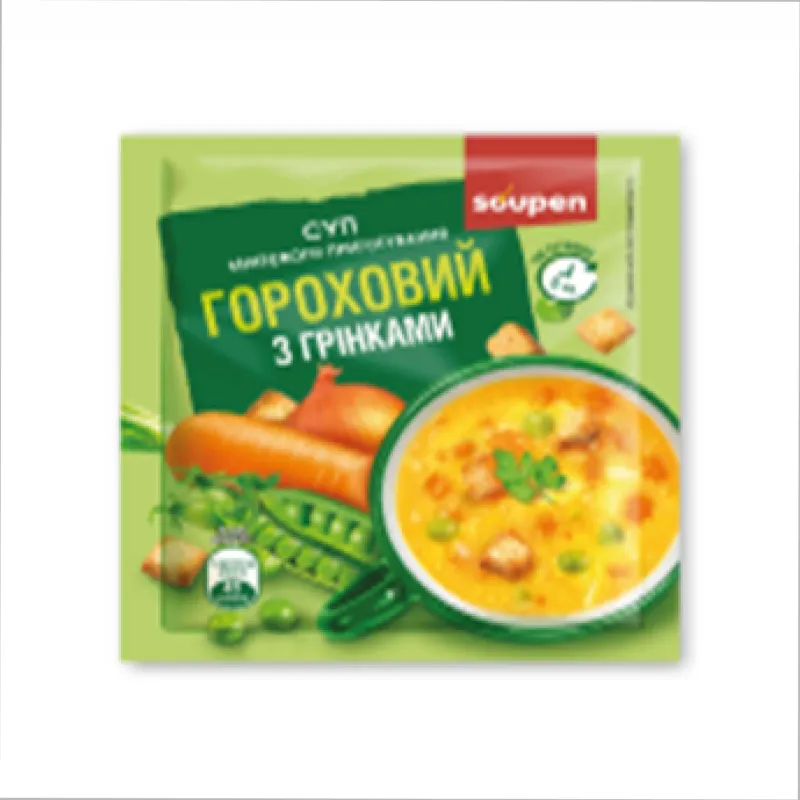 Суп миттєвого приготування - 30x20g Гороховий з грінками