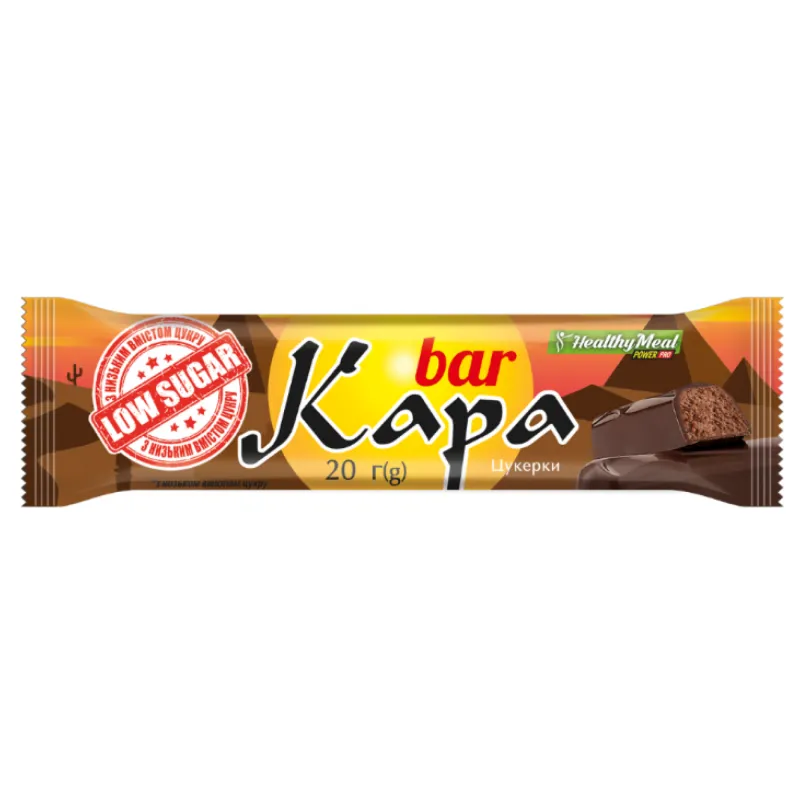 Батончики з низьким вмістом цукру, Протеїнові батончики, Power pro Кара bar - 20x20g