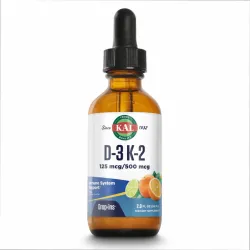 Вітамін Д3 та К2, D3 K2 DropIns 125mcg - 2 oz Citrus