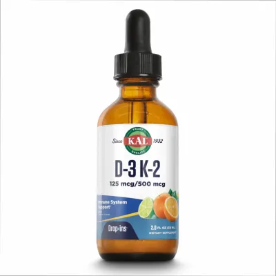 Витамин Д3 та К2, D3 K2 DropIns 125mcg - 2 oz Citrus