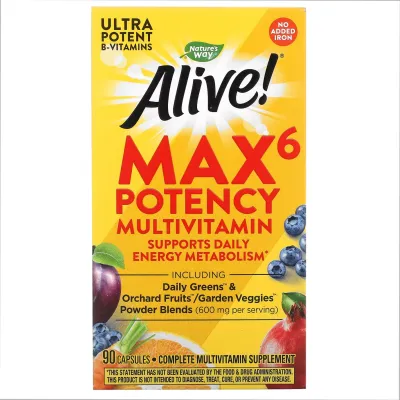Мультивітаміни, Max6 (No-Iron) - 90 vcaps