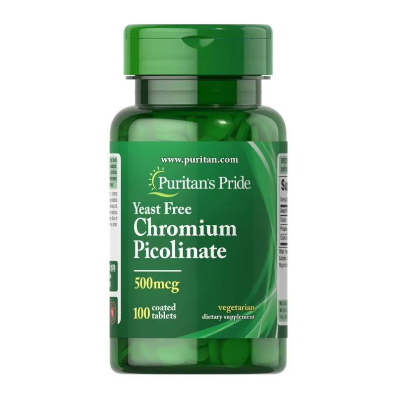 Хром Піколінат, Chromium Picolinate 500 mcg Yeast Free - 100 tabs
