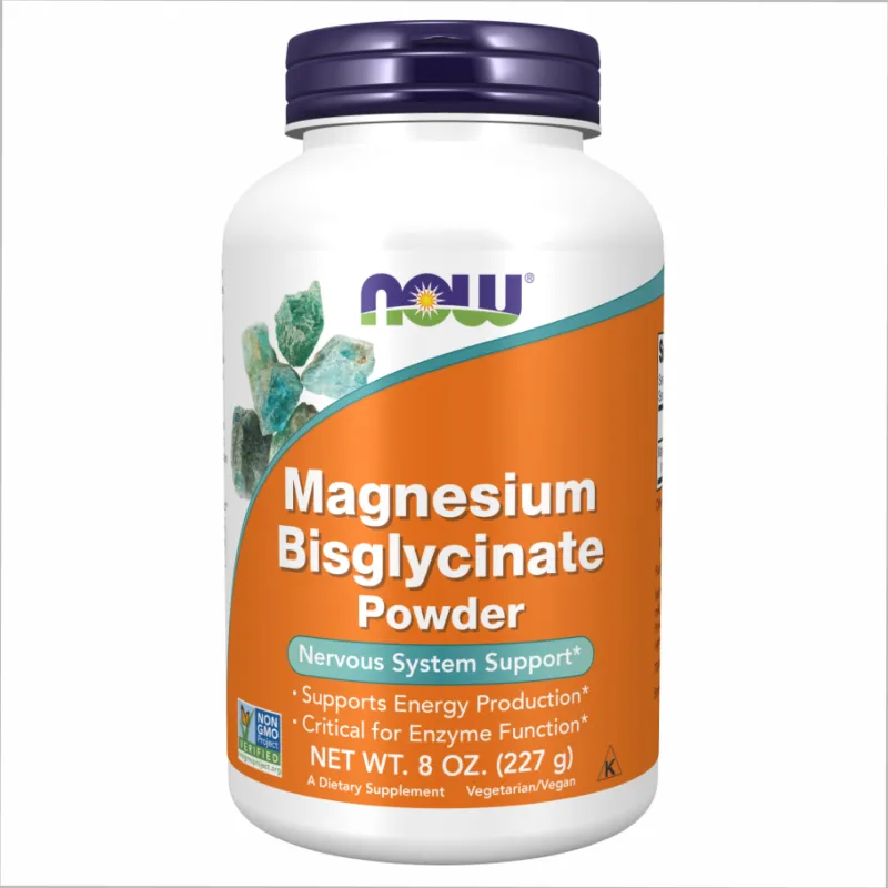 Магній Now Foods (Bisglycinate Powder) — 8 oz, ., для м’язів і нервової системи