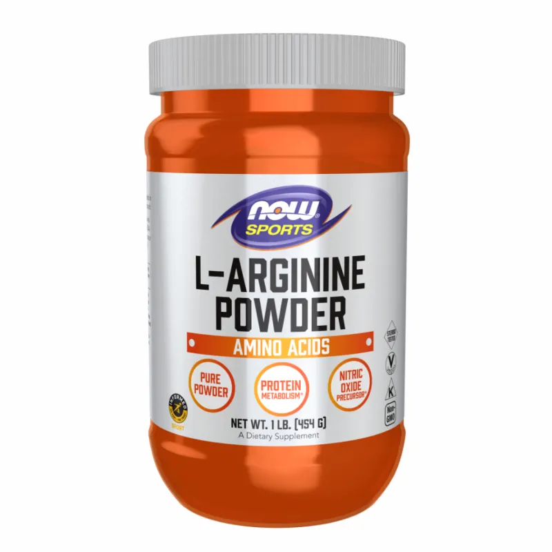 L-аргинин Now Foods (Arginine Powder Pure) - 454 г, для силы и тренировок