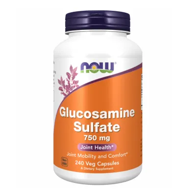 Глюкозамин 750мг Now Foods (Glucosamine Sulfate) - 240 веганских капсул, для суставов и кожи