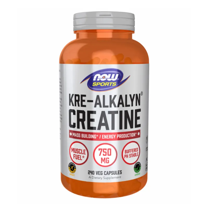 Креатин 750 мг Now Foods (Kre-Alkalyn(R)) — 120 капсул, для сили та тренувань
