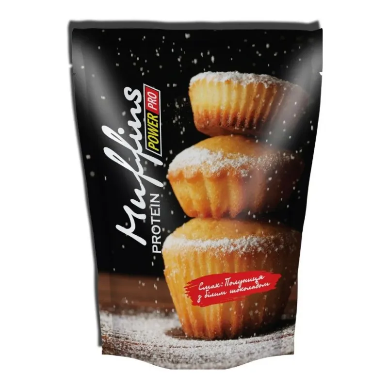 Протеїновий мафін, Protein Muffins - 600g Strawberry White Chocolate