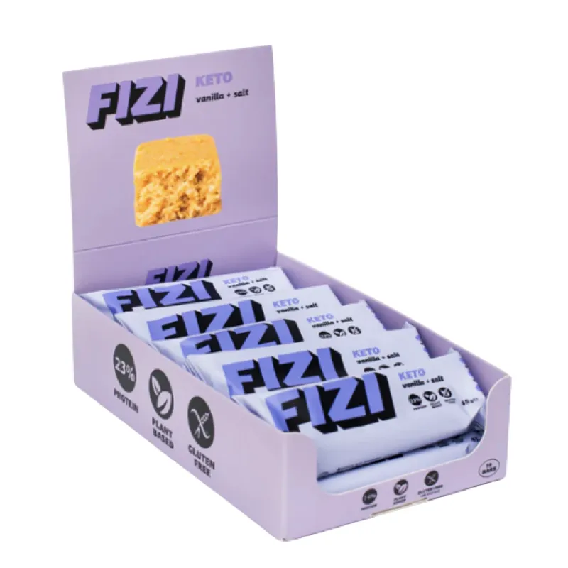 Батончики КЕТО, KETO Protein Bar - 10x45g Vanilla + Salt