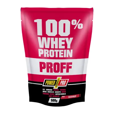 Протеїн, 100% Whey Protein Proff - 500g Strawberry