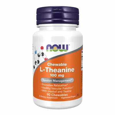 L-теанин 100мг Now Foods (L-Theanine Plus) — 90 леденцов, для покоя