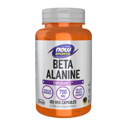 NOW Foods, Sports, бета-аланін, для підтримки витривалості, 750 мг, 120 веганських капсул