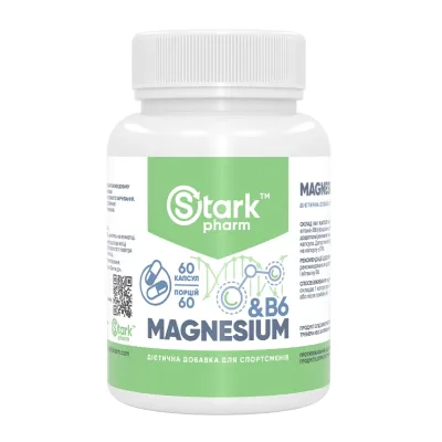 Магній і Вітамін В6, Stark Magnesium/B6 - 60 caps