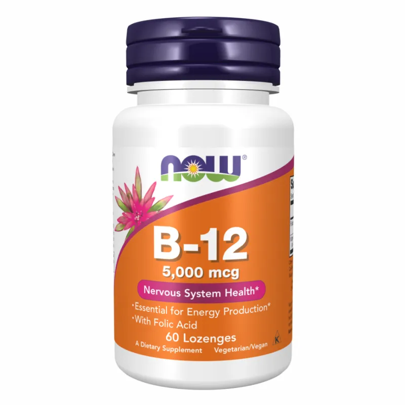 Витамин B12 с фолиевой кислотой, B-12 5000mcg + Folic - 60 lozenges
