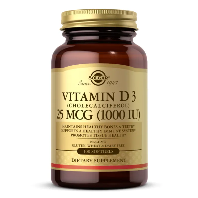 Витамин Д3, Vitamin D3 (Cholecalciferol) 25 mCG (1000 IU) - 100 softgels
