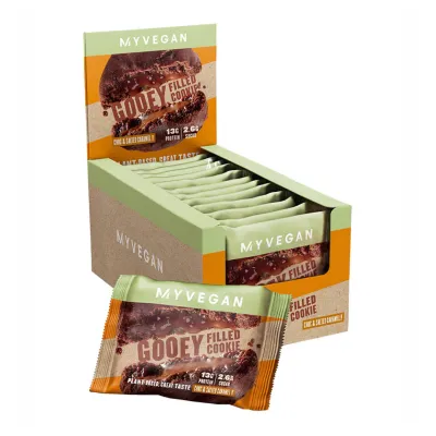 Протеїновий батончик Myprotein (Vegan Filled Cookie) — 12×75 г, подвійний шоколад і карамель