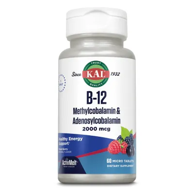 Витамин В-12, B-12 Methylcobalamin and Adenosylcobalamin 2000mcg - 60 tabs