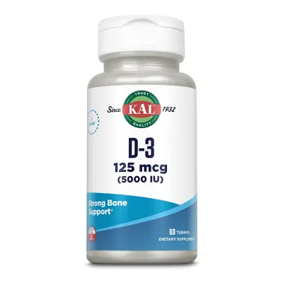 Витамин Д3, D3 5000 IU (125mcg) - 60 tabs
