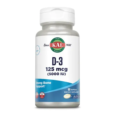 Витамин D3, D-3 5000 IU 125mcg - 90 Softgel